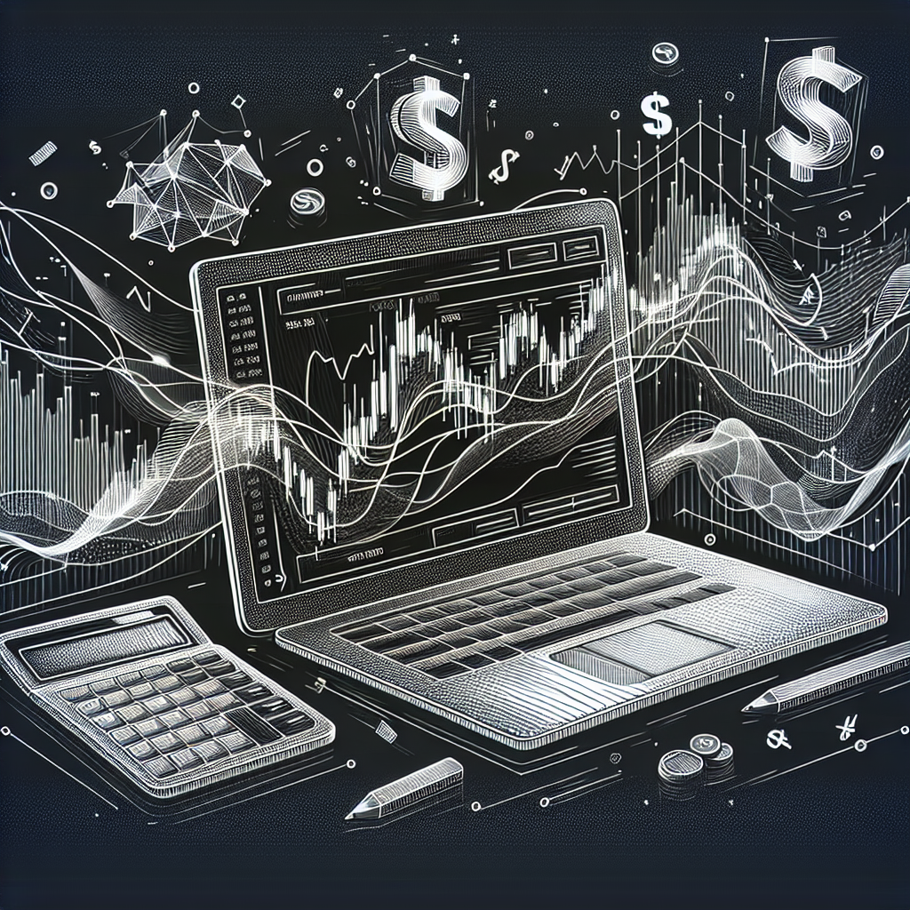 A dynamic line art illustration depicting the concept of futures arbitrage with stylized charts, trading tools, and abstract symbols representing opportunity in finance.