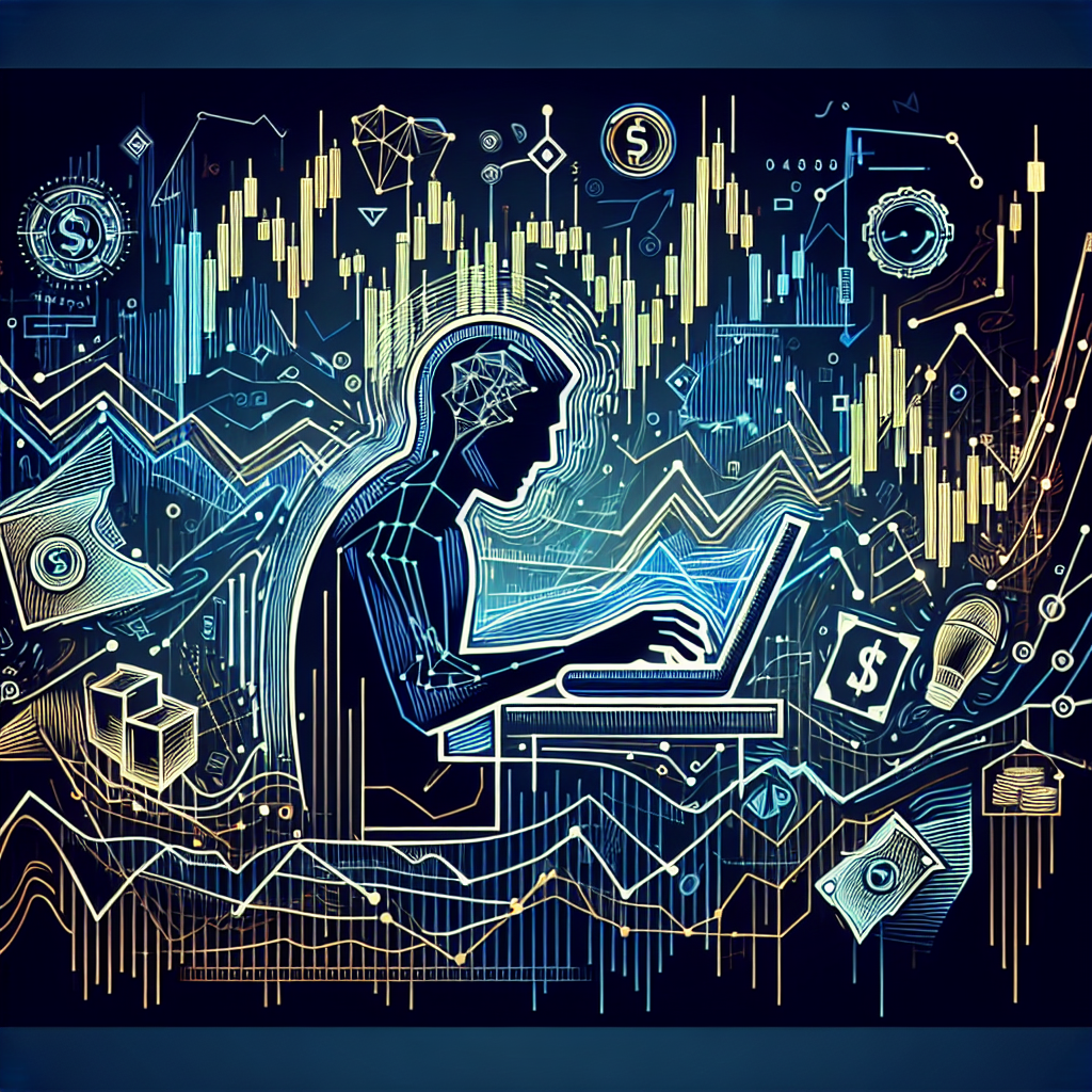 A dynamic line art illustration representing equity and futures markets with fluctuating charts, traders analyzing data, and key insights highlighted for swing and scalping strategies.